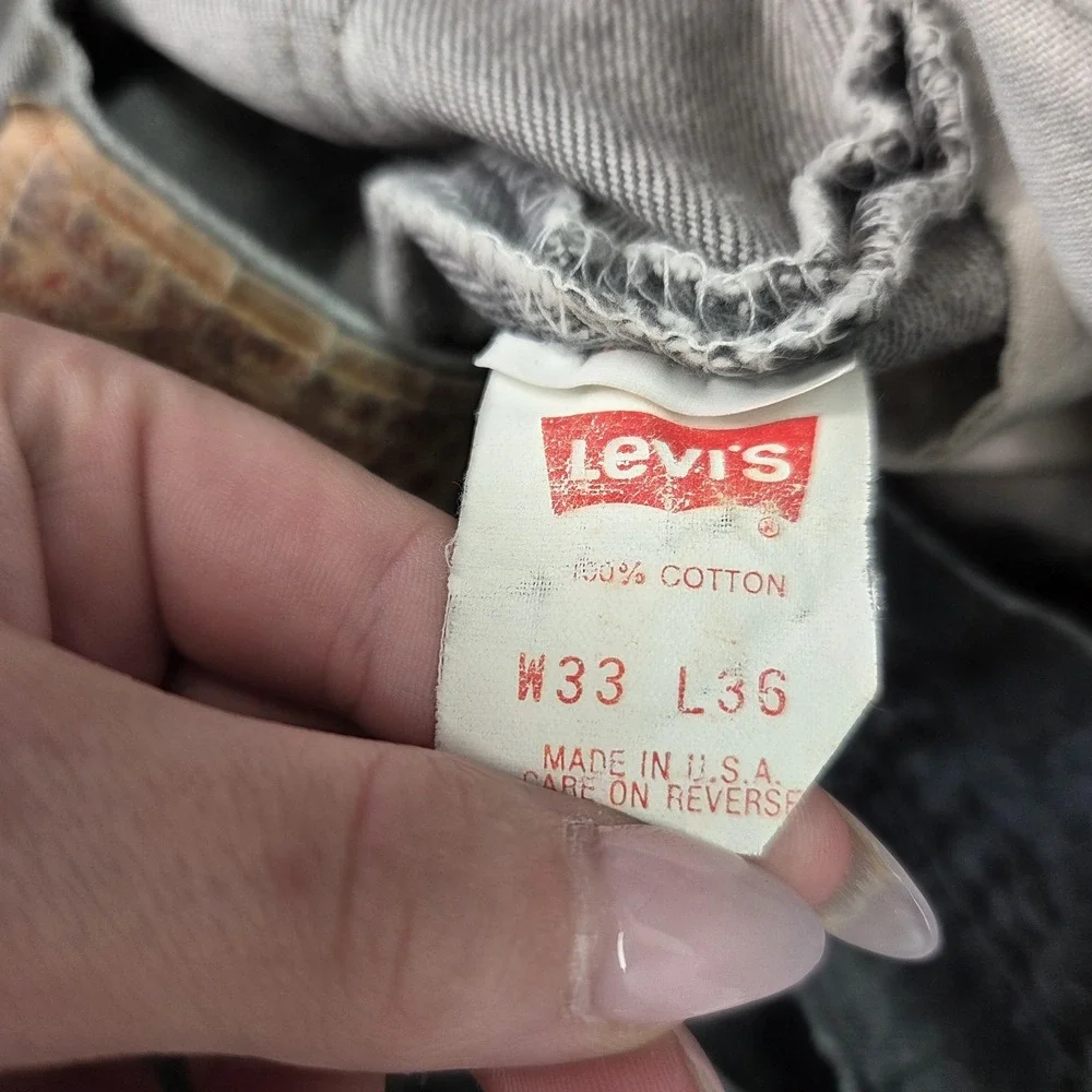 Vintage 90s Levis 501 Jeans Mens Gray Straight Altered Made USA‎ Fits 30x30